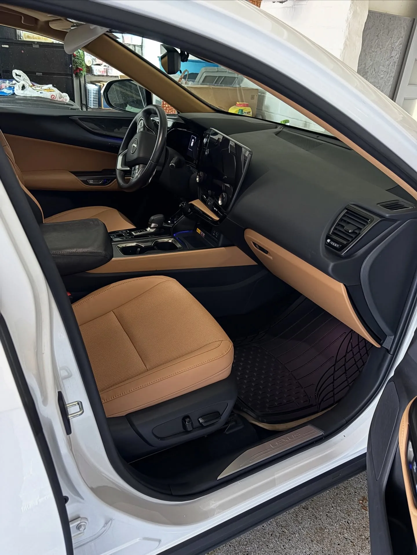 Family vehicle cabin receiving detailed console cleaning and odor-source treatment