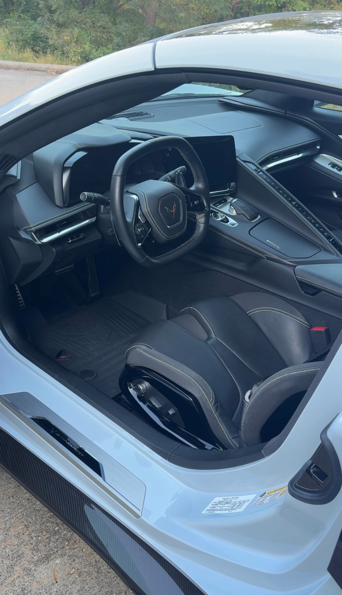 Corvette C8 cockpit and seats after an interior detail